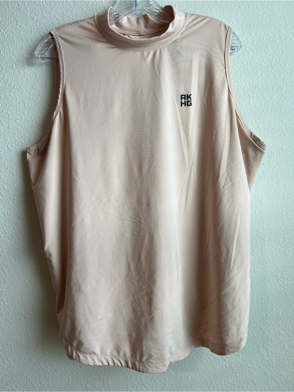 AH by Duluth Trading Women's Sleeveless Mock Neck Tank in Pale Peach